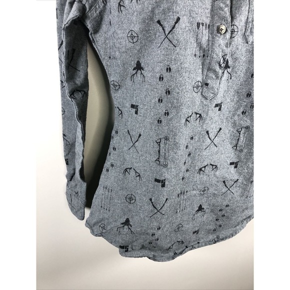 Legendary White Tails Women's Long Sleeve Flannel Tunic Top Gray XS - Picture 4 of 16